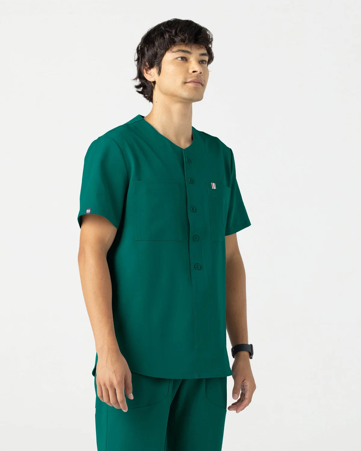 Men's Hunter Green Hunza V-Neck Scrub Top