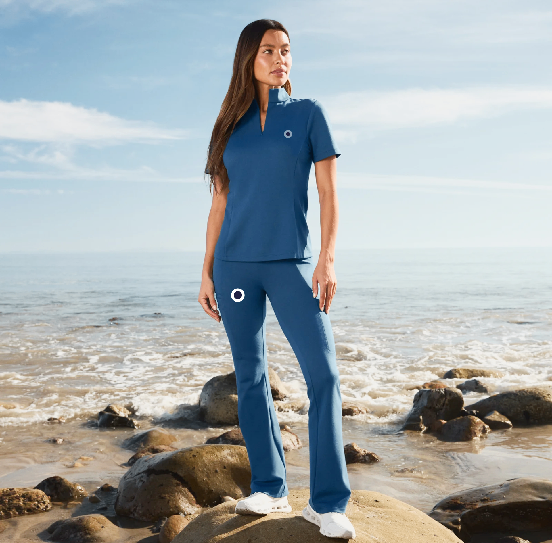Lifestyle shot of model wearing ROUNDS set